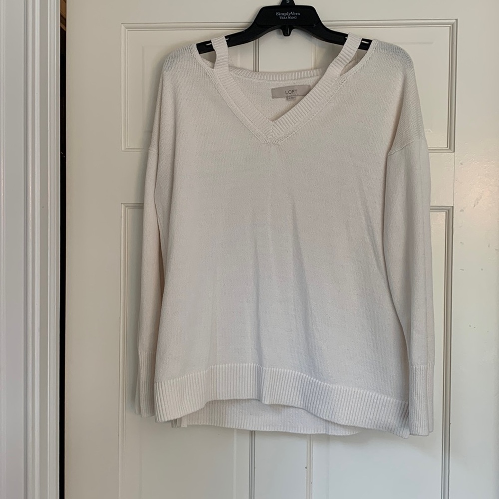 Loft Cut Out Shoulder Sweater